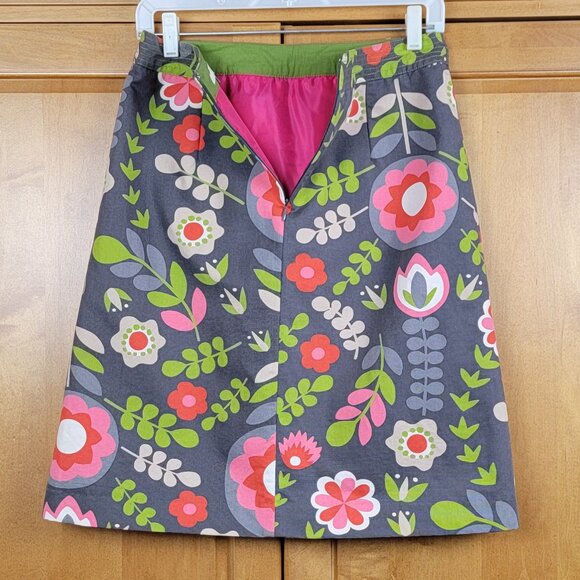 Boden Lined Cotton Floral A-Line Skirt - 6L - Picture 3 of 10